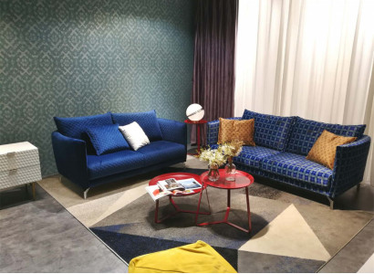 Design Upholstery Luxury Seat Sofa Couch Textile Sofa 3-Seater Fabric Three-Seater Velvet